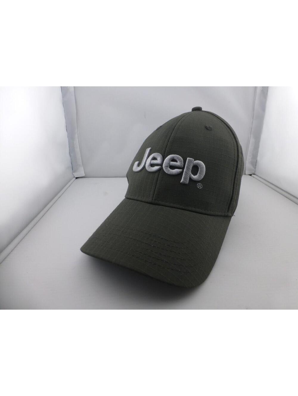Jeep Logo Baseball Cap Hat Olive Green Adjustable Strap Cotton Blend I4